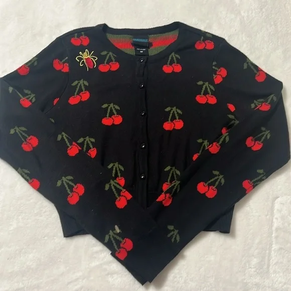 Riverdale Cherry Intarsia Cardigan Sz S - Picture 4 of 15